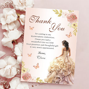 Carte De Remerciements Mint Green Princess Robe Quinceañera Anniversaire