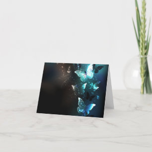 Carte De Remerciements Mint Night Butterflies