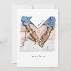Carte De Remerciements Mode Glam Chic