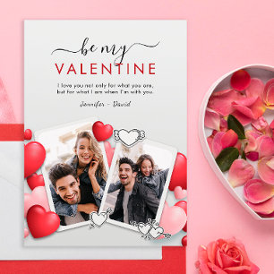 Carte De Remerciements Modern Be my Valentine Photo Holiday Card