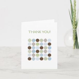 Carte De Remerciements Modern Blue Green Brown Dot Thank You Notes