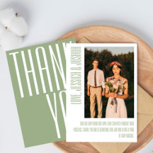 Modern Bold Thankyou Typographie Sage Green Photo
