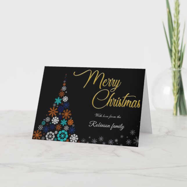 Carte De Remerciements Modern, Floral and Bold Christmas Card (Devant)