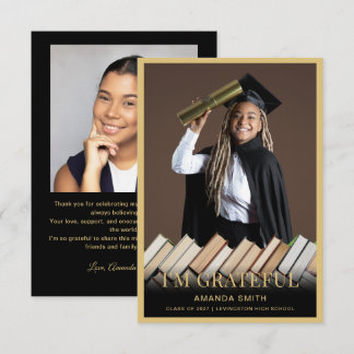 Carte De Remerciements Modern Graduation Thank You Card Photo