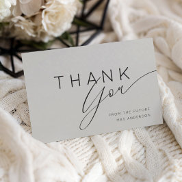 Carte De Remerciements Modern Grey Thank You Bridal Shower