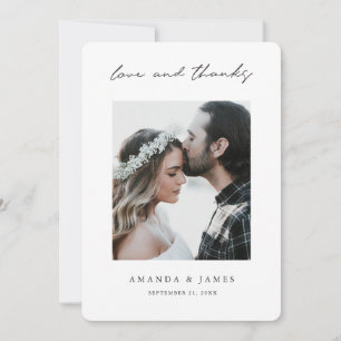 Carte De Remerciements Modern Love and Thanks Photo Borders Mariage