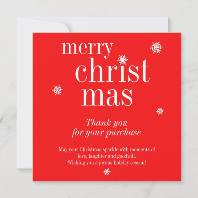 Carte De Remerciements Modern Merry Christmas purchase (Devant)