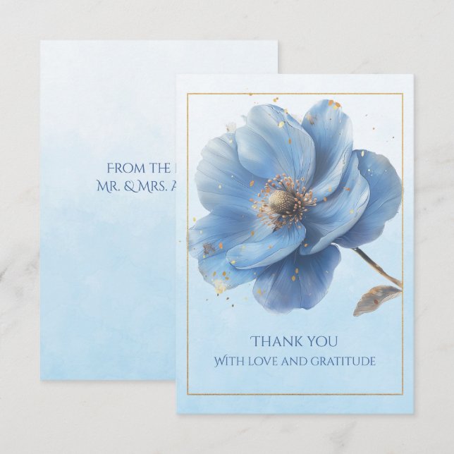 Carte De Remerciements Modern Minimalist Wedding Flat Thank You Card (Devant / Derrière)
