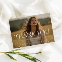 Modern Typography Graduation Party Thank You Photo