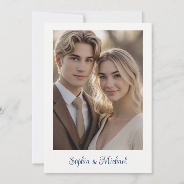 Carte De Remerciements Modern Wedding Card Thank You Card Photo  (Devant)