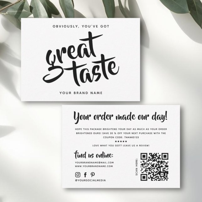 Carte De Remerciements Modern you've got great taste qr code thank you (Créateur téléchargé)