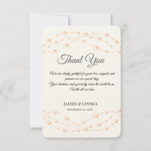 Carte De Remerciements Moderne Blush ivoire Romantique Pearl Neutre Maria