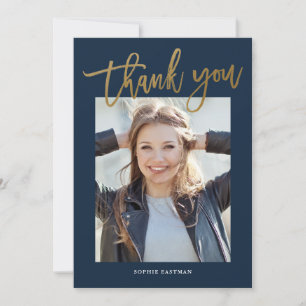 Carte De Remerciements Moderne Calligraphie photo graduation
