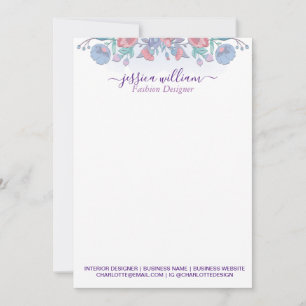 Carte De Remerciements Moderne Chic Aquarelle Bleu Hydrangée Florale