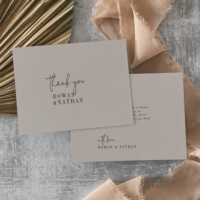 Carte De Remerciements Moderne Chic COULEUR ÉDITABLE Mariage plat (Créateur téléchargé)