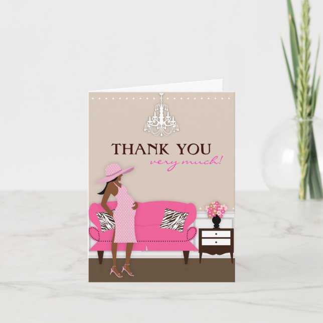 Carte de remerciements moderne chic de baby shower (Devant)