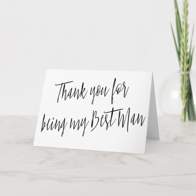 Carte De Remerciements Moderne Chic "Merci d'être mon témoin" (Devant)