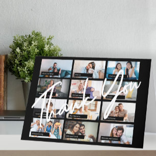 Carte De Remerciements Moderne élégant collage photo fête virtuelle en li