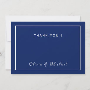 Carte de remerciements moderne Elegant Custom Navy