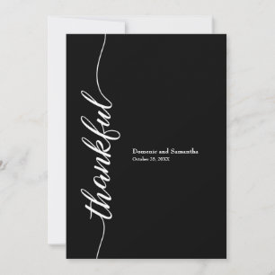 Carte De Remerciements Moderne Elégant "Merci" Mariage personnalisé Tha