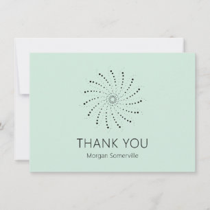 Carte De Remerciements Moderne Élégant Point Spirale Vert