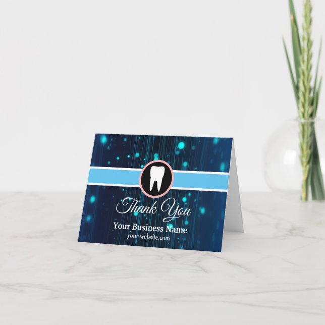 Carte De Remerciements Moderne Elegst Dentist Rose Gold Dental Office (Devant)