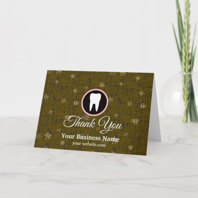 Carte De Remerciements Moderne Elegst Dentist Rose Gold Dental Office (Devant)