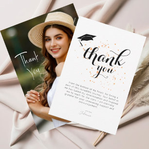 Carte De Remerciements Moderne et tendance Graduation photo simple