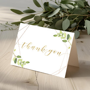 Carte De Remerciements Moderne Géométrique de la verdure Mariage personna