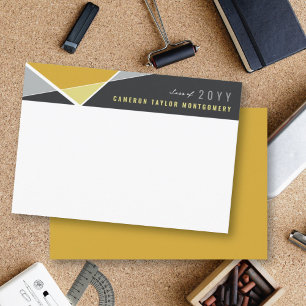 Carte De Remerciements Moderne Gold Géométrique Bloc Criss Cross Graduati