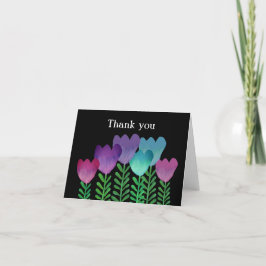Carte De Remerciements Moderne mignon rose violet bleu floral