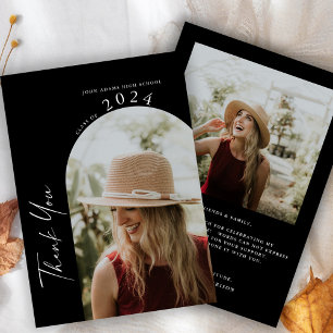 Carte De Remerciements Moderne Minimal Deux Scripts Photo