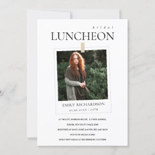 CARTE DE REMERCIEMENTS MODERNE MINIMAL PERSONNALISÉ PHOTO BRIDAL LUNCHEON