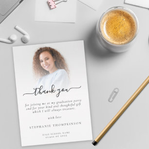 Carte De Remerciements Moderne minimaliste 2022 Diplôme photo