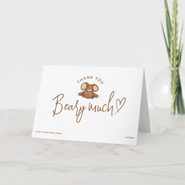 Carte De Remerciements Moderne nous pouvons attendre Baby shower (Devant)