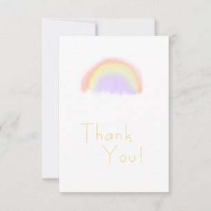 Carte De Remerciements Moderne pastel orange aquarelle arc-en-ciel