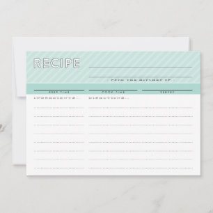 Carte De Remerciements MODERNE RECEPE CARD mignon organisateur menthe min