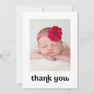 Carte De Remerciements Moderne Rétro Simple Baby Girl Douche