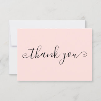 Carte De Remerciements Moderne Simple Blush Pink Custom Business