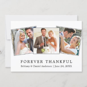 Carte De Remerciements Moderne Simple pour toujours Réjouissant 3 Mariage