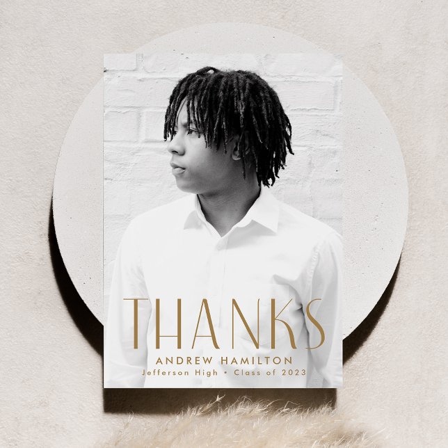 Carte De Remerciements Moderne Simplicité en laiton (Créateur téléchargé)