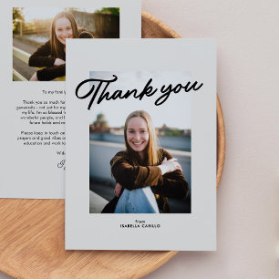 Carte De Remerciements Moderne tendance simple deux graduation photo