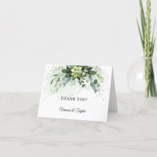 Carte De Remerciements Moderne tendance verdure fleurs succulentes