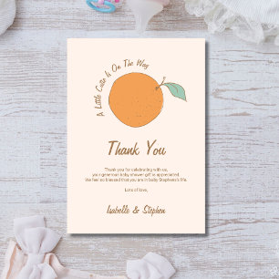 Carte De Remerciements Moderne Un Baby shower Orange Un Peu Cutie