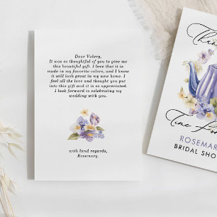 Carte De Remerciements Moment du thé aquarelle FLoral Shower de mariage 
