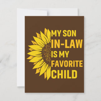 Carte De Remerciements Mon gendre est mon enfant préféré