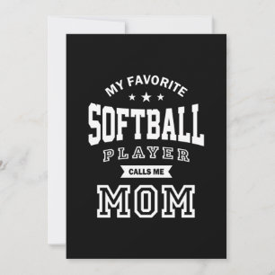 Carte De Remerciements Mon Joueur De Softball Favori M'Appelle Maman
