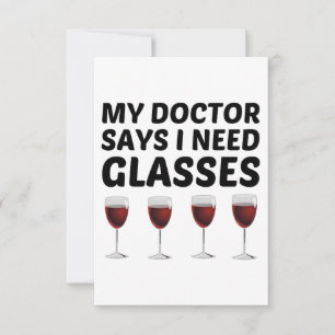 CARTE DE REMERCIEMENTS MON MÉDECIN DIT QUE J'AI BESOIN DE LUNETTES