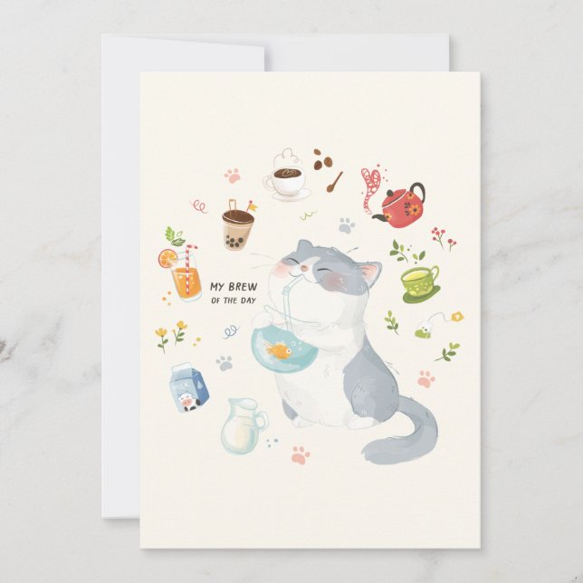 Carte De Remerciements Mon pain de chat du jour (Devant)