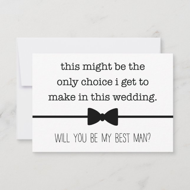 Carte De Remerciements Mon seul choix Meilleur Groomsman Proposition Card (Devant)